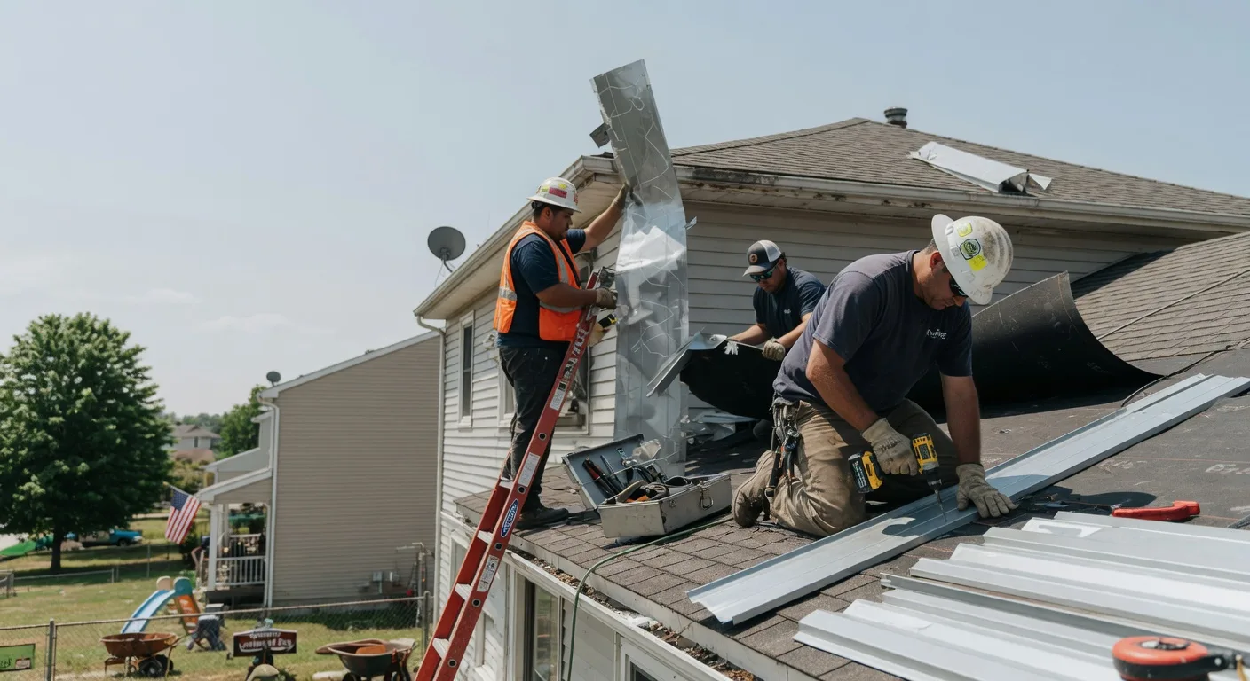 Storm Damage Metal Roof Repair in Craigville, IN